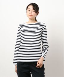 （オーガニックコットン）ボーダーボートネックTee