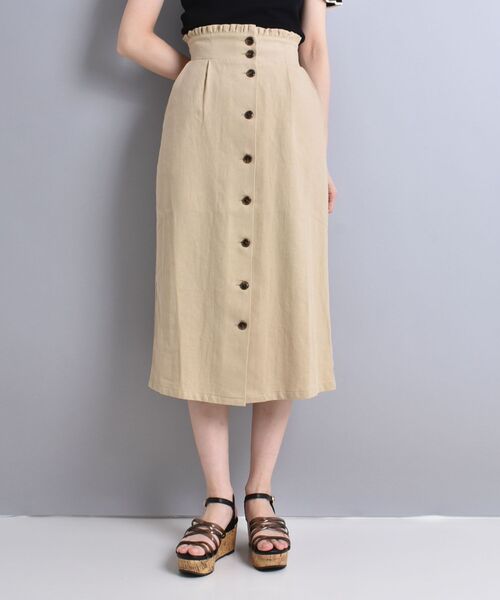 MAJESTIC LEGON（マジェスティックレゴン）の「スリムIラインスカート（スカート・レディース・ベージュ/カーキオリーブ/アイボリー・SMALL/MEDIUM）」の6枚目の写真