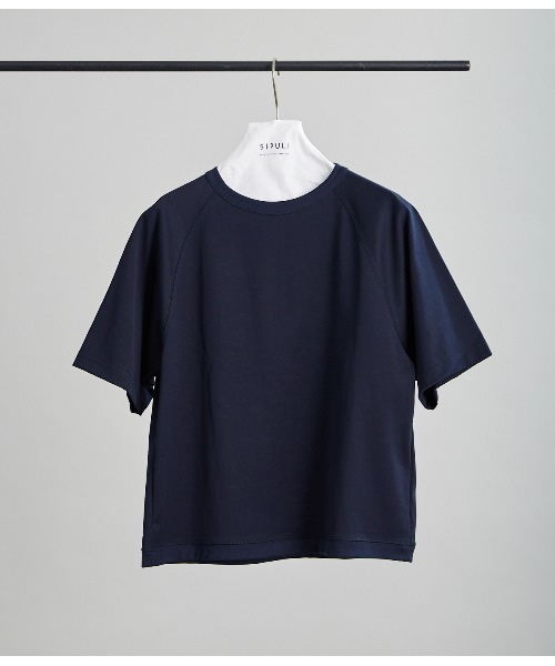 SIPULI（シプリ）の「[ULTIMA] Heavy Cotton Jersey ラグランスリーブTシャツ（Tシャツ/カットソー・レディース・ネイビー/モスグリーン/ベージュ・3/2）」の3枚目の写真