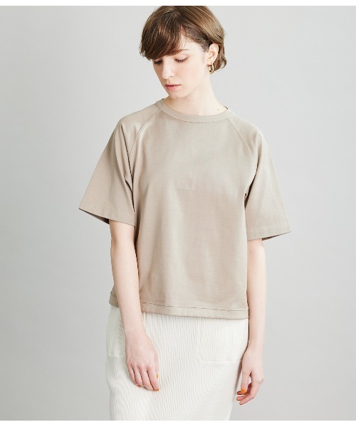 SIPULI（シプリ）の「[ULTIMA] Heavy Cotton Jersey ラグランスリーブTシャツ（Tシャツ/カットソー・レディース・ネイビー/モスグリーン/ベージュ・3/2）」の2枚目の写真