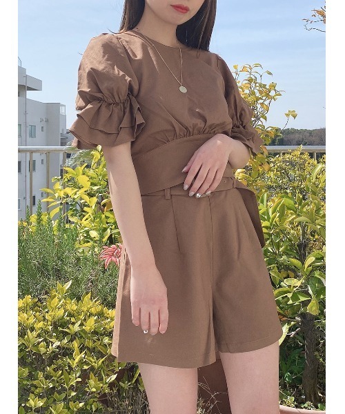 one way(ワンウェイ)の「【oneway】バックリボンボリュームスリーブ(シャツ/ブラウス・レディース・ベージュ/ライトブラウン/カーキ/ブラック・FREE)」の13枚目の写真