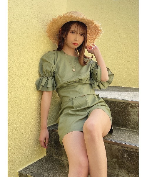 one way(ワンウェイ)の「【oneway】バックリボンボリュームスリーブ(シャツ/ブラウス・レディース・ベージュ/ライトブラウン/カーキ/ブラック・FREE)」の8枚目の写真