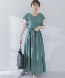 URBAN RESEARCH Sonny Label | UR TECH+抗菌リネン混フレンチギャザーワンピース(ワンピース)