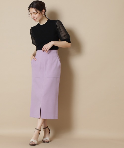 N.（N. Natural Beauty Basic）（エヌエヌナチュラルビューティーベーシック）の「◆シアースリーブニット（ニット/セーター・レディース・ブラック/オフホワイト/カーキ・MEDIUM）」の6枚目の写真