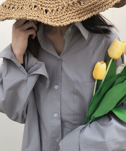 Girly Doll（ガーリードール）の「大人カジュアル　ミディ丈シャツワンピース（シャツワンピース・レディース・ブルー/ホワイト/グレイッシュベージュ/ブラック/ライトブルー・FREE）」の20枚目の写真