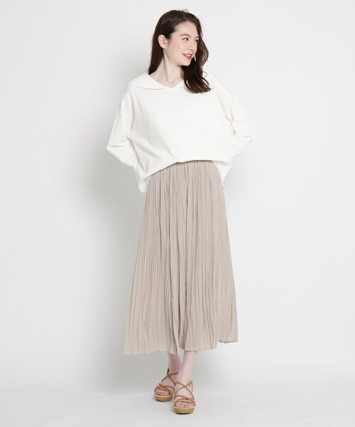 THE SHOP TK （ザ ショップ ティーケー ）の「◆ワッシャープリーツスカート（スカート・レディース・チャコールグレー/ボルドー/ライトベージュ・12/13）」の6枚目の写真