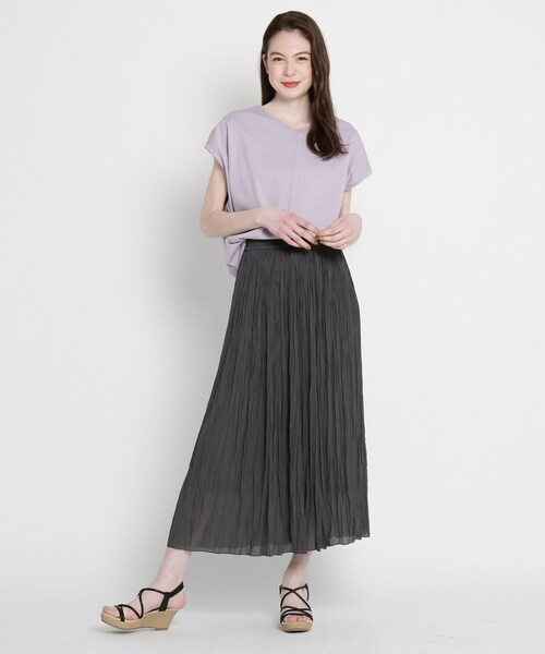 THE SHOP TK （ザ ショップ ティーケー ）の「◆ワッシャープリーツスカート（スカート・レディース・チャコールグレー/ボルドー/ライトベージュ・12/13）」の7枚目の写真