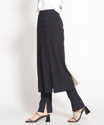 トゥルーコットン リブスカート+パンツセット