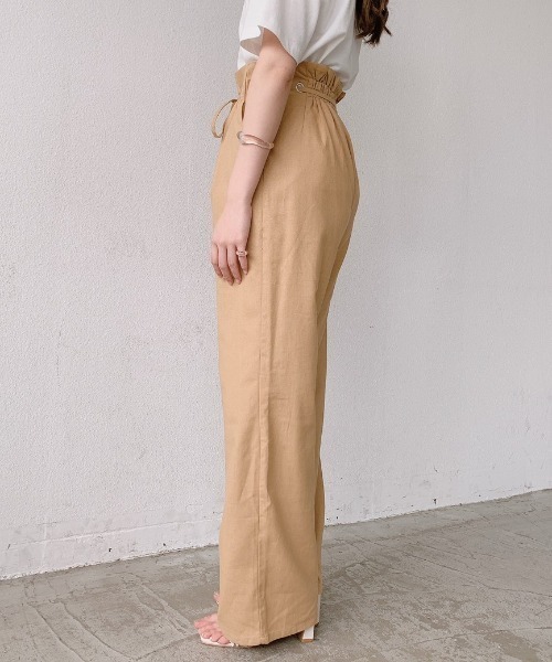 VANNIE U（ヴァニーユー）の「ハイウエストリネンパンツ/SET UP(別売り）（その他パンツ・レディース・イエロー/アイボリー・FREE）」の12枚目の写真