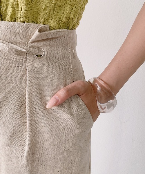 VANNIE U（ヴァニーユー）の「ハイウエストリネンパンツ/SET UP(別売り）（その他パンツ・レディース・イエロー/アイボリー・FREE）」の17枚目の写真