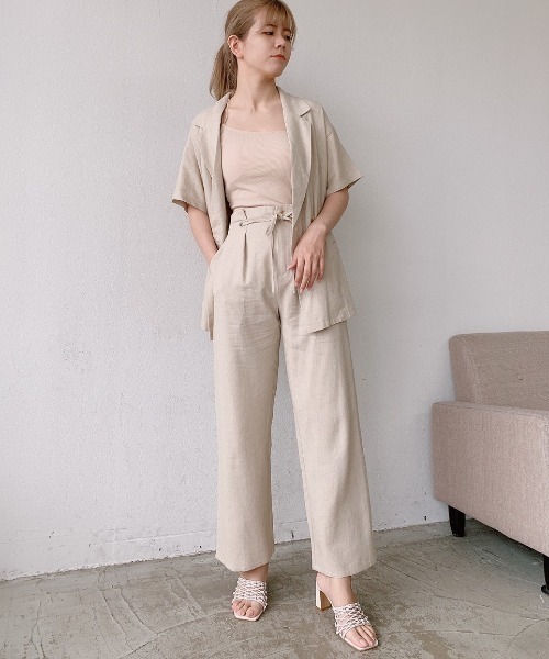 VANNIE U（ヴァニーユー）の「ハイウエストリネンパンツ/SET UP(別売り）（その他パンツ・レディース・イエロー/アイボリー・FREE）」の19枚目の写真