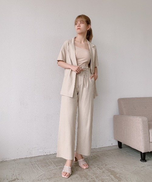VANNIE U（ヴァニーユー）の「ハイウエストリネンパンツ/SET UP(別売り）（その他パンツ・レディース・イエロー/アイボリー・FREE）」の22枚目の写真