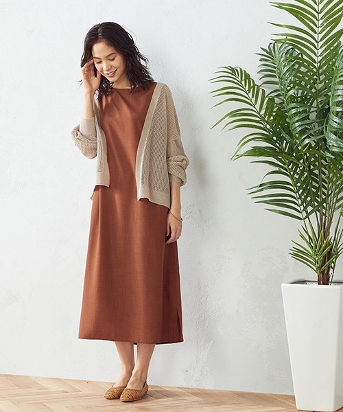 COMME CA ISM（コムサイズム）の「和紙ホールガーメントニットカーディガン（カーディガン/ボレロ・レディース・ホワイト/ベージュ/イエロー×グリーン・FREE）」の9枚目の写真