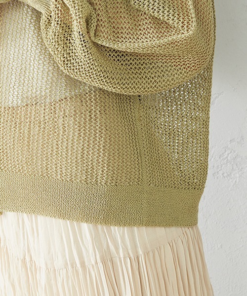 COMME CA ISM（コムサイズム）の「和紙ホールガーメントニットカーディガン（カーディガン/ボレロ・レディース・ホワイト/ベージュ/イエロー×グリーン・FREE）」の19枚目の写真