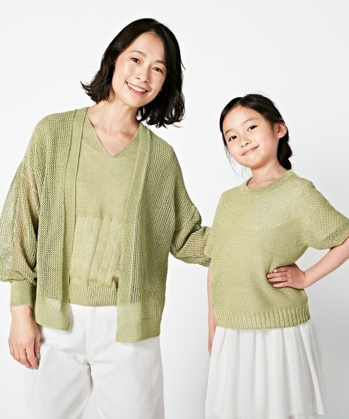 COMME CA ISM（コムサイズム）の「和紙ホールガーメントニットカーディガン（カーディガン/ボレロ・レディース・ホワイト/ベージュ/イエロー×グリーン・FREE）」の5枚目の写真