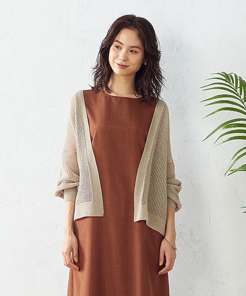 COMME CA ISM（コムサイズム）の「和紙ホールガーメントニットカーディガン（カーディガン/ボレロ・レディース・ホワイト/ベージュ/イエロー×グリーン・FREE）」の22枚目の写真