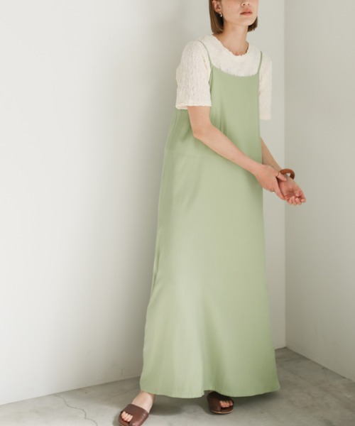 select MOCA(セレクトモカ)の「2021 SS スムースサテンリラックスキャミワンピース(ワンピース・レディース・ミント/パープル/ピンク・FREE)」の1枚目の写真