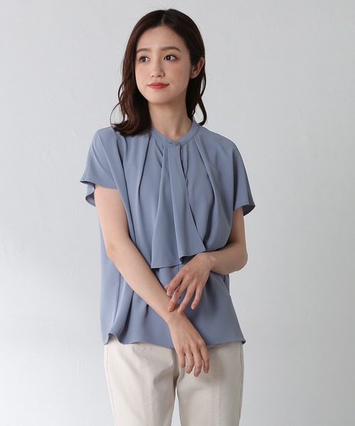 GLACIER（グラシア）の「ボータイブラウス（シャツ/ブラウス・レディース・ホワイト/ネイビー/ホワイト系その他/ブルー系その他/ブルー系その他2・LL/S/M/L）」の5枚目の写真