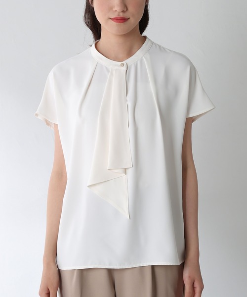 GLACIER（グラシア）の「ボータイブラウス（シャツ/ブラウス・レディース・ホワイト/ネイビー/ホワイト系その他/ブルー系その他/ブルー系その他2・LL/S/M/L）」の20枚目の写真