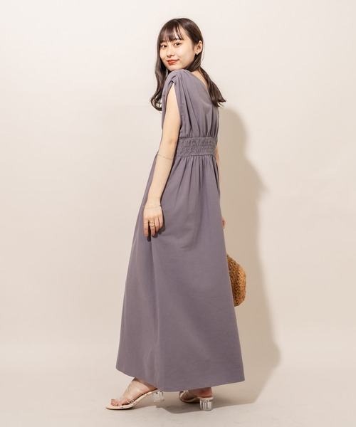 mline（エムライン）の「[mline] WEB限定 フレンチスリーブワンピース（ワンピース・レディース・ベージュ/チャコールグレー/ブラック・FREE）」の15枚目の写真