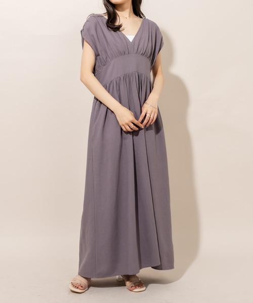 mline（エムライン）の「[mline] WEB限定 フレンチスリーブワンピース（ワンピース・レディース・ベージュ/チャコールグレー/ブラック・FREE）」の14枚目の写真