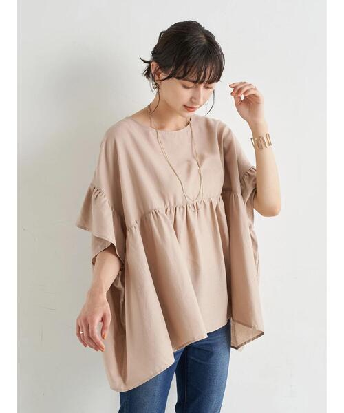earth music&ecology（アースミュージックアンドエコロジー）の「レーヨンリネンフリルブラウス ＊（シャツ/ブラウス・レディース・ラベンダー/ベージュ/オフホワイト・FREE）」の14枚目の写真