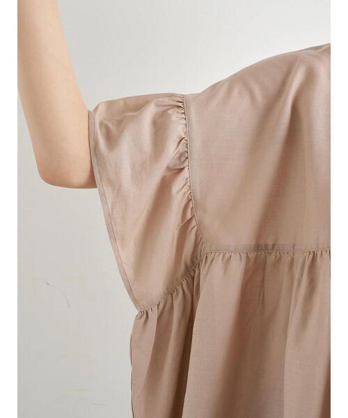 earth music&ecology（アースミュージックアンドエコロジー）の「レーヨンリネンフリルブラウス ＊（シャツ/ブラウス・レディース・ラベンダー/ベージュ/オフホワイト・FREE）」の5枚目の写真