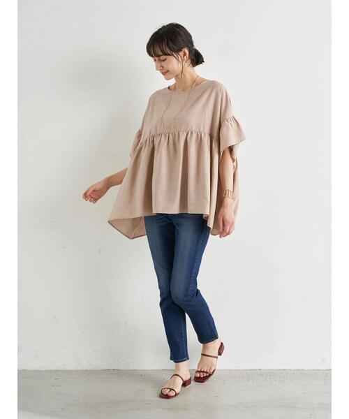 earth music&ecology（アースミュージックアンドエコロジー）の「レーヨンリネンフリルブラウス ＊（シャツ/ブラウス・レディース・ラベンダー/ベージュ/オフホワイト・FREE）」の20枚目の写真