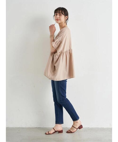 earth music&ecology（アースミュージックアンドエコロジー）の「レーヨンリネンフリルブラウス ＊（シャツ/ブラウス・レディース・ラベンダー/ベージュ/オフホワイト・FREE）」の11枚目の写真