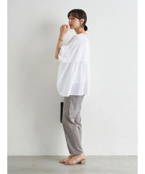 earth music&ecology（アースミュージックアンドエコロジー）の「レーヨンリネンフリルブラウス ＊（シャツ/ブラウス・レディース・ラベンダー/ベージュ/オフホワイト・FREE）」の7枚目の写真