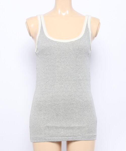 MILLER(ミラー)の「PANELRIB Cami tank(タンクトップ・レディース・オフホワイト/ブラウン/オレンジ/グリーン/ブルー/ブルー系その他/グリーン系その他/パープル/グレー/オレンジ系その他/ミント/ネイビー/ピンク/ライム・FREE)」の3枚目の写真