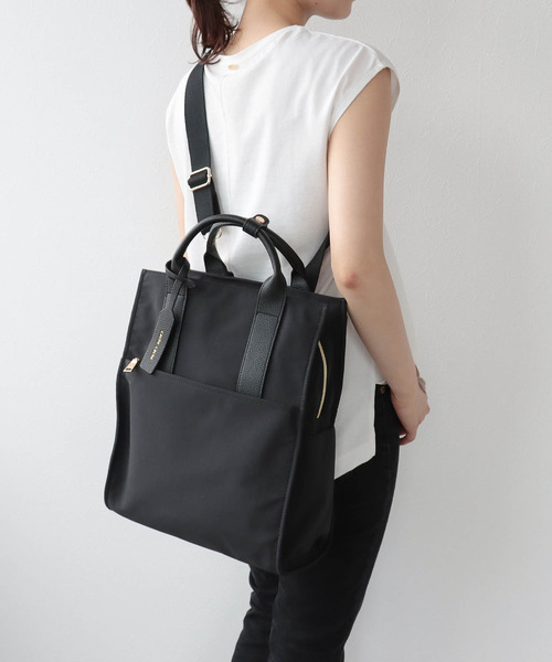 Three Four Time（ｽﾘｰﾌｫｰﾀｲﾑ）の「ポケットパーテーションリュック（バックパック/リュック・レディース・カモフラージュ/グレイッシュベージュ/ブラック・FREE）」の7枚目の写真