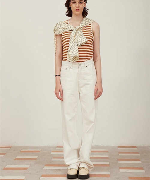 MIXSEVEN(ミックスセブン)の「ハイウエストストレートホワイトパンツ MX21S08【MIX SEVEN】(デニムパンツ・メンズ・ホワイト・S/L/M)」の11枚目の写真