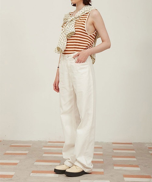 MIXSEVEN(ミックスセブン)の「ハイウエストストレートホワイトパンツ MX21S08【MIX SEVEN】(デニムパンツ・メンズ・ホワイト・S/L/M)」の12枚目の写真