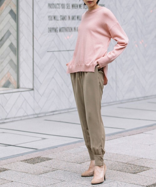 Munich（ミューニック）の「メリノウールサイドスリットプルオーバー（ニット/セーター・レディース・ブラック/ベージュ/ピンク/アイボリー・FREE）」の11枚目の写真