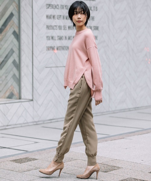 Munich（ミューニック）の「メリノウールサイドスリットプルオーバー（ニット/セーター・レディース・ブラック/ベージュ/ピンク/アイボリー・FREE）」の12枚目の写真