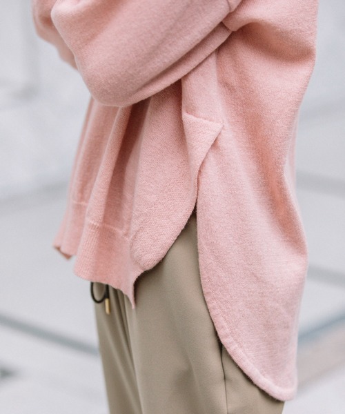 Munich（ミューニック）の「メリノウールサイドスリットプルオーバー（ニット/セーター・レディース・ブラック/ベージュ/ピンク/アイボリー・FREE）」の19枚目の写真