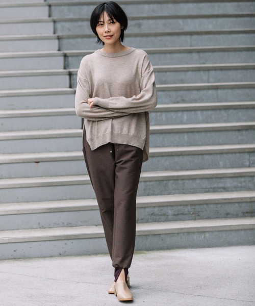 Munich（ミューニック）の「メリノウールサイドスリットプルオーバー（ニット/セーター・レディース・ブラック/ベージュ/ピンク/アイボリー・FREE）」の20枚目の写真