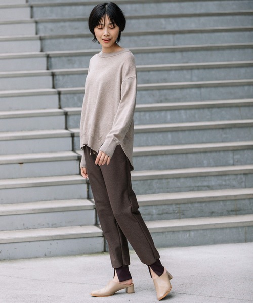 Munich（ミューニック）の「メリノウールサイドスリットプルオーバー（ニット/セーター・レディース・ブラック/ベージュ/ピンク/アイボリー・FREE）」の21枚目の写真