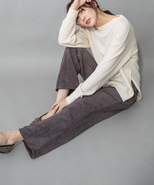 Munich（ミューニック）の「メリノウールサイドスリットプルオーバー（ニット/セーター・レディース・ブラック/ベージュ/ピンク/アイボリー・FREE）」の10枚目の写真