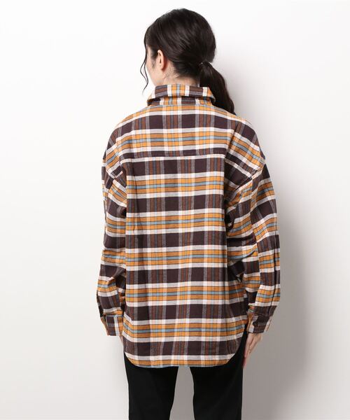 KRIFF MAYER Lady's Collection（クリフメイヤーレディースコレクション）の「ヘビーネルチェックシャツJK（シャツ/ブラウス・レディース・ベージュ/レッド/カラフル/ブラウン・LARGE/MEDIUM）」の5枚目の写真