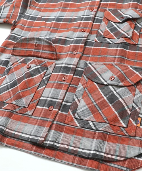 KRIFF MAYER Lady's Collection（クリフメイヤーレディースコレクション）の「ヘビーネルチェックシャツJK（シャツ/ブラウス・レディース・ベージュ/レッド/カラフル/ブラウン・LARGE/MEDIUM）」の13枚目の写真