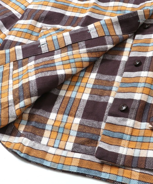 KRIFF MAYER Lady's Collection（クリフメイヤーレディースコレクション）の「ヘビーネルチェックシャツJK（シャツ/ブラウス・レディース・ベージュ/レッド/カラフル/ブラウン・LARGE/MEDIUM）」の14枚目の写真