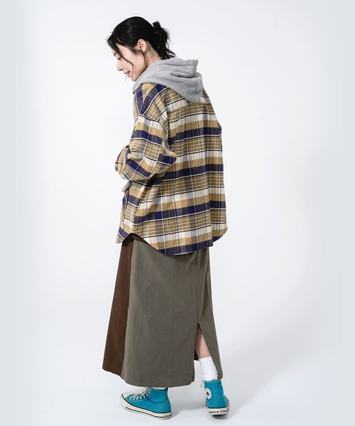 KRIFF MAYER Lady's Collection（クリフメイヤーレディースコレクション）の「ヘビーネルチェックシャツJK（シャツ/ブラウス・レディース・ベージュ/レッド/カラフル/ブラウン・LARGE/MEDIUM）」の10枚目の写真