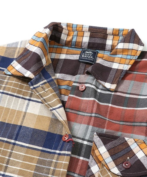 KRIFF MAYER Lady's Collection（クリフメイヤーレディースコレクション）の「ヘビーネルチェックシャツJK（シャツ/ブラウス・レディース・ベージュ/レッド/カラフル/ブラウン・LARGE/MEDIUM）」の17枚目の写真