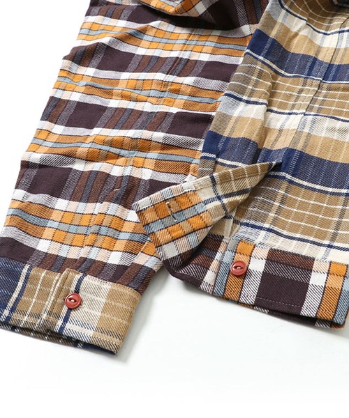 KRIFF MAYER Lady's Collection（クリフメイヤーレディースコレクション）の「ヘビーネルチェックシャツJK（シャツ/ブラウス・レディース・ベージュ/レッド/カラフル/ブラウン・LARGE/MEDIUM）」の16枚目の写真