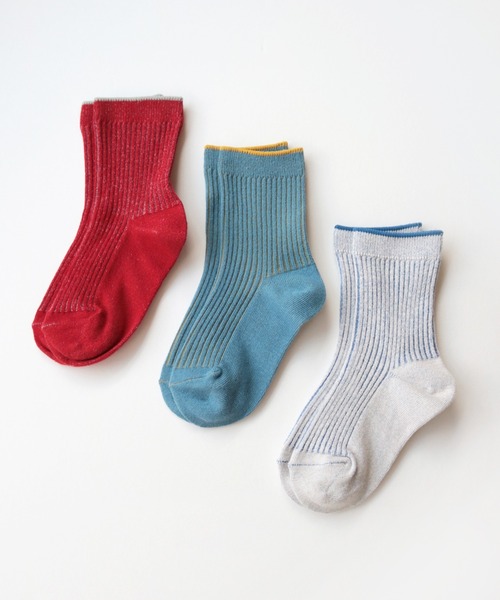 stample(スタンプル)の「うら糸配色リブクルーソックス3P(ソックス/靴下・キッズ・A/B・LL/S/M/L)」の2枚目の写真
