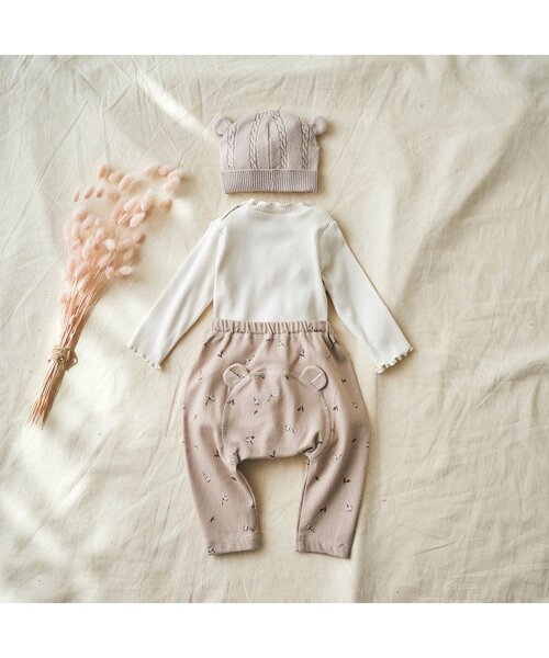 apres les cours（アプレレクール）の「耳付きモンキーパンツ 9分丈（その他ベビーウェア・キッズ・ネイビー/ベージュ・70/80）」の3枚目の写真