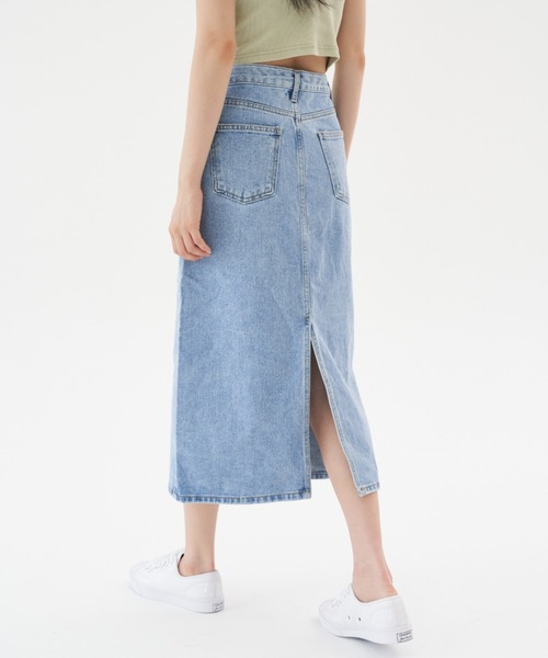FEKETE（フェケテ）の「FEKETE LONG TIGHT DENIM SKIRT（デニムスカート・レディース・ブルー/ブラック/ライトブルー/ダークブルー・MEDIUM/SMALL）」の10枚目の写真