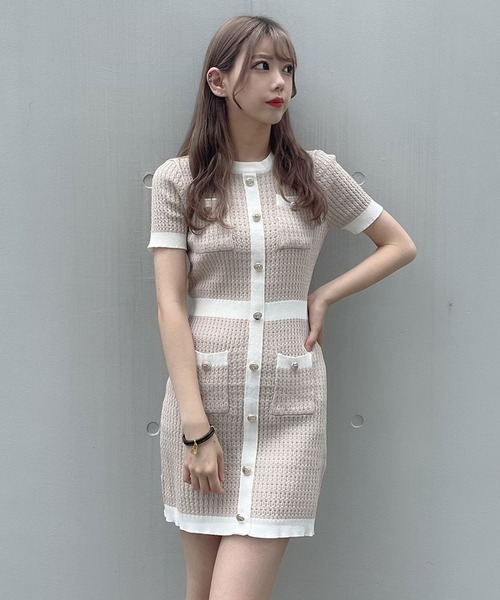 Titty Co Petit バイカラーニットワンピース ワンピース Titty Co Petit ティティアンドコープティ のファッション通販 Zozotown